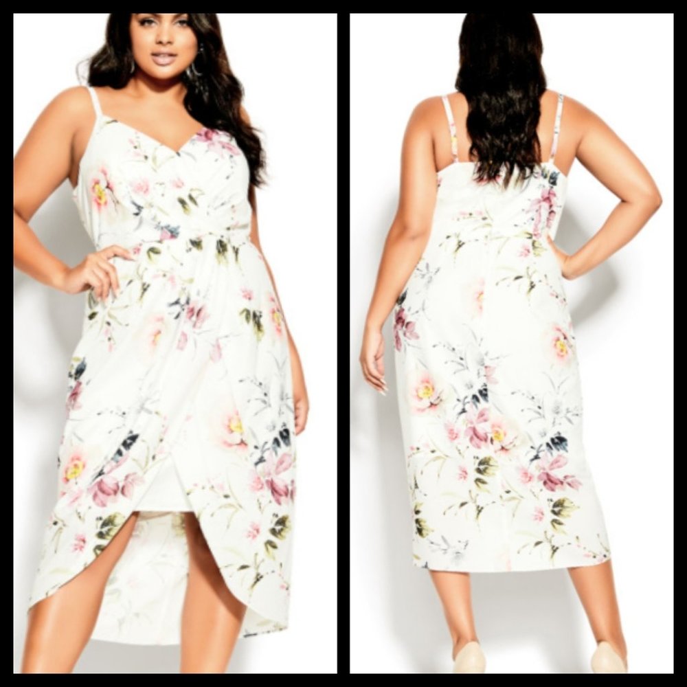 City Chic Darling Sleeveless Floral Midi Dress 18 - Picture 3 of 6